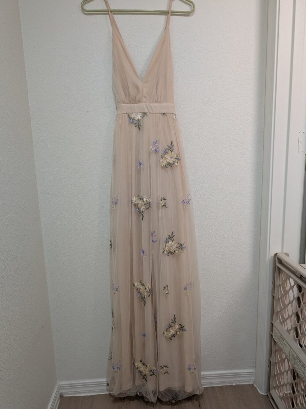 Lulus Lorenzo Beige Embroidered Maxi Dress